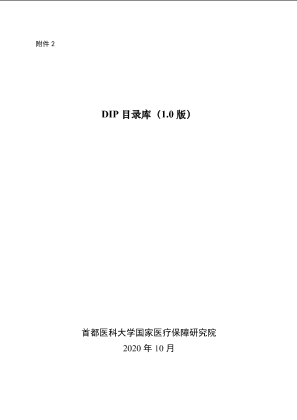 DIP病种目录库（1.0版）