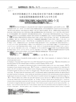 实时多影像融合介入导航系统引导下纳米刀消融治疗局部进展期胰腺癌的效果与安全性分析