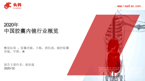 【头豹】2020年中国胶囊内镜行业概览