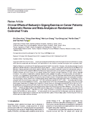 Clinical Effects of Baduanjin Qigong Exercise on Cancer Patients: A Systematic Review and Meta-Analysis on Randomized Controlled Trials