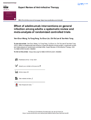 Effect of adalimumab interventions on general infection among adults: a systematic review and meta-analysis of randomized controlled trials