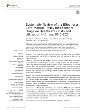 Systematic Review of the Effect of a Zero-Markup Policy for Essential Drugs on Healthcare Costs and Utilization in China, 2015–2021