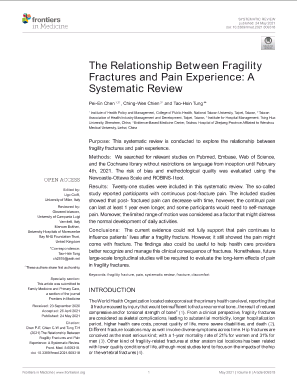 The Relationship Between Fragility Fractures and Pain Experience: A Systematic Review