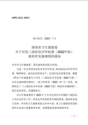 《三级医院评审标准（2022年版）湖南省实施细则》.doc