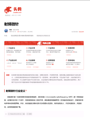 2023年中国射频微针行业词条报告.pdf